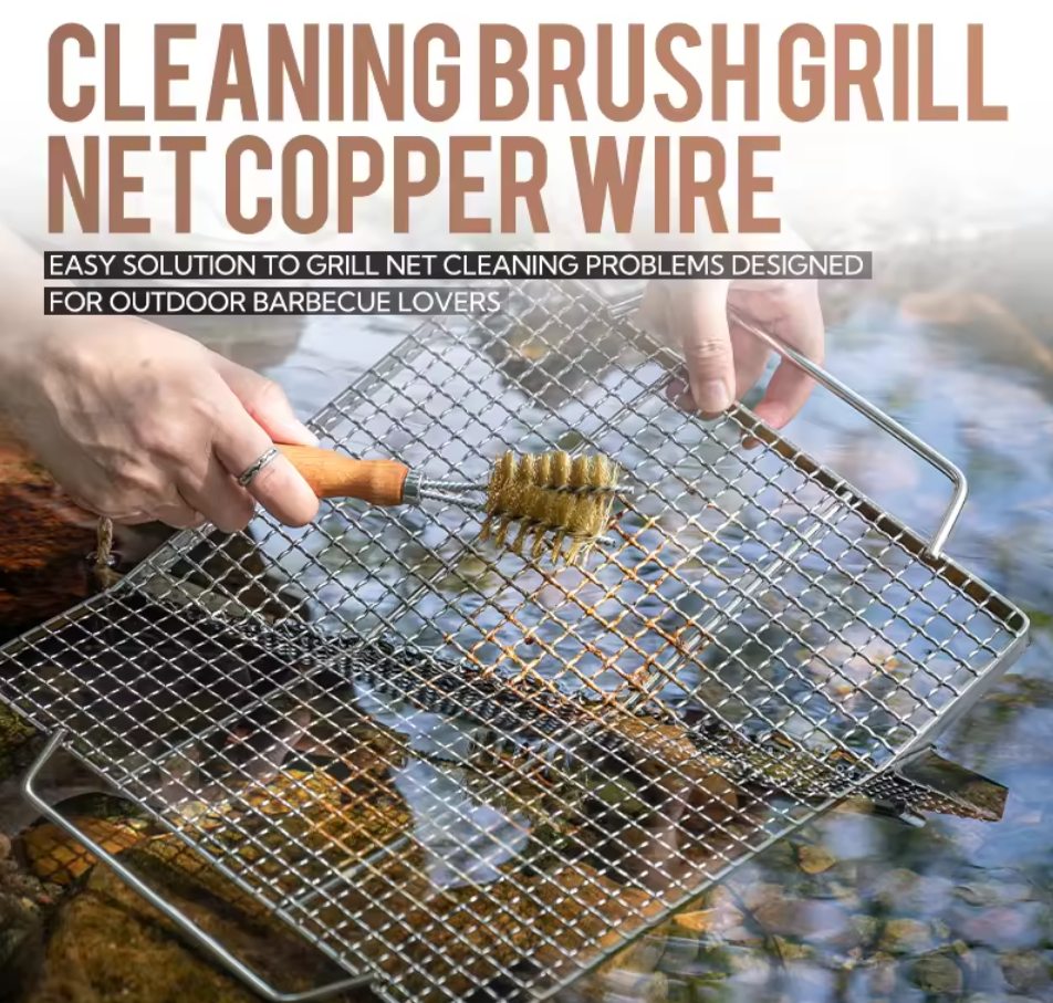 CAMPINGMOON SJ-16 Cleaning Brush BBQ Grill Net Copper Wire