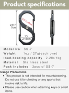 CAMPINGMOON SS-7 S-shaped Buckle Hanging Hook