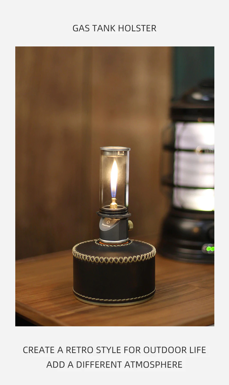 THOUS WINDS 230G Gas Canister Retro Handmade Leather Cover