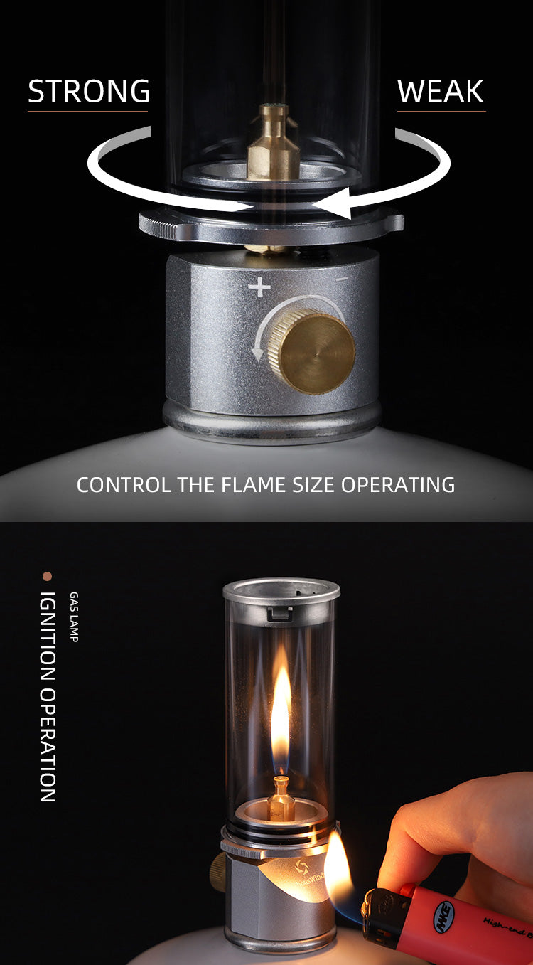 THOUS WINDS Retro Candle Light Gas Lantern - Transparent Design