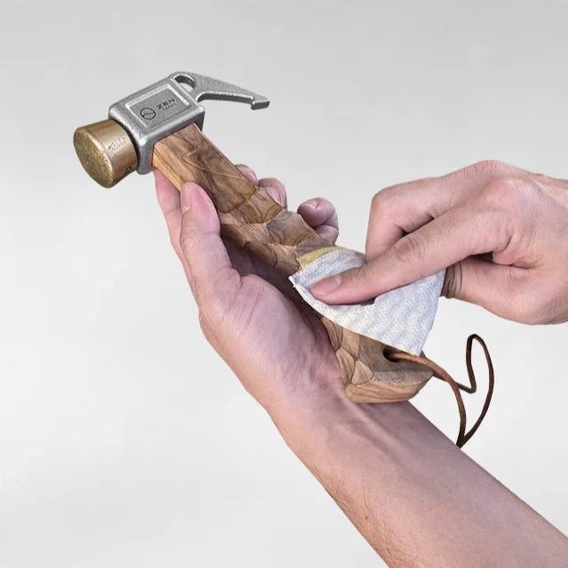 ZEN CAMPS Olive Wood Peg Hammer with Bag