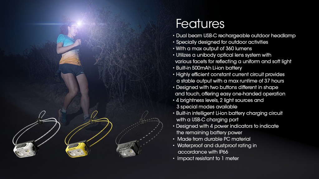 NITECORE NU21 Midnight Shadow Headlamp 360L