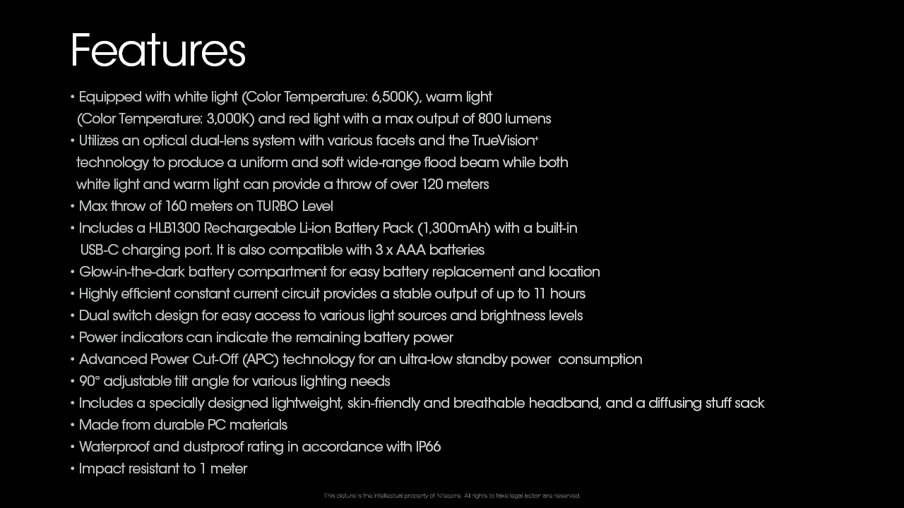 NITECORE UT27 Headlamp 800LM – Pro Package