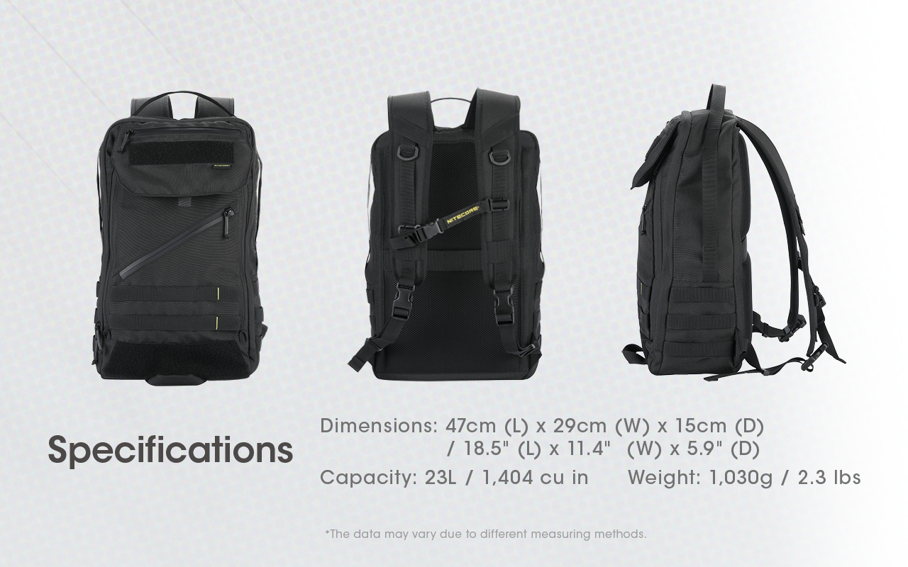 NITECORE BP23 Multi-Purpose Tactical Backpack 23L