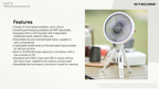 NITECORE NEF10 Multi-Purpose Portable Fan Built-in Battery 10000mAh