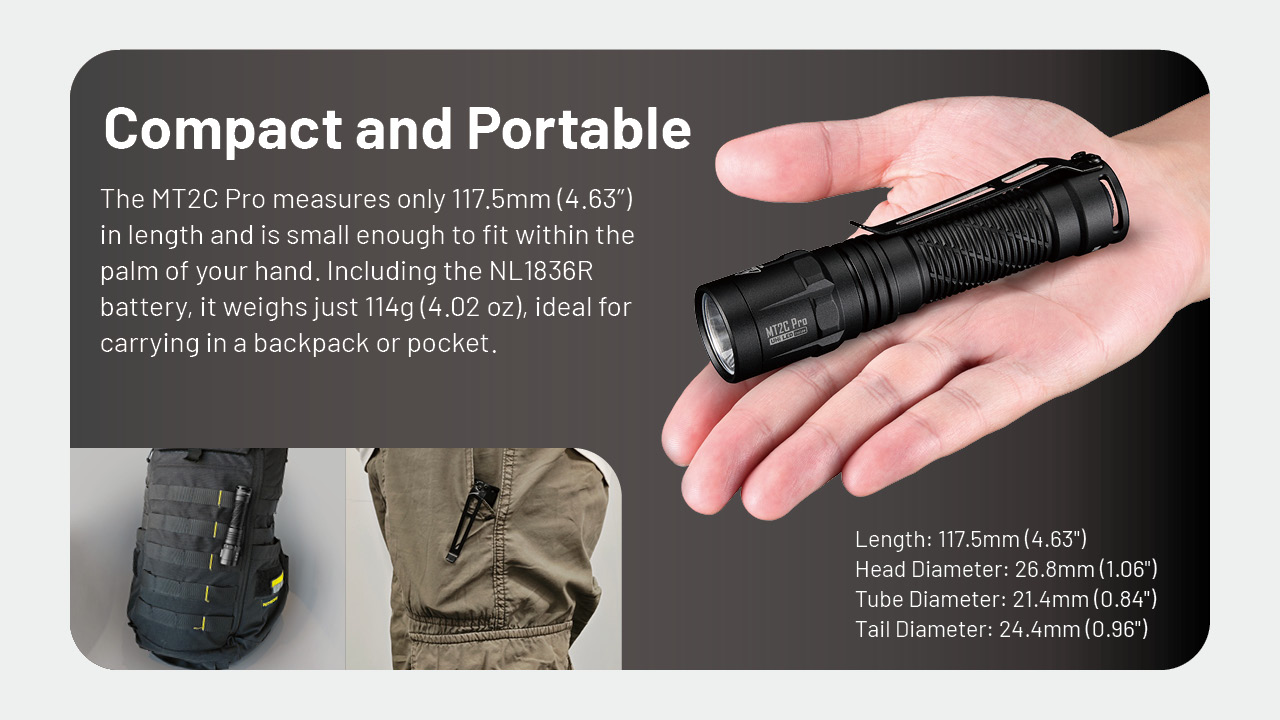 NITECORE MT2C Pro Tactical Flashlight 1800LM