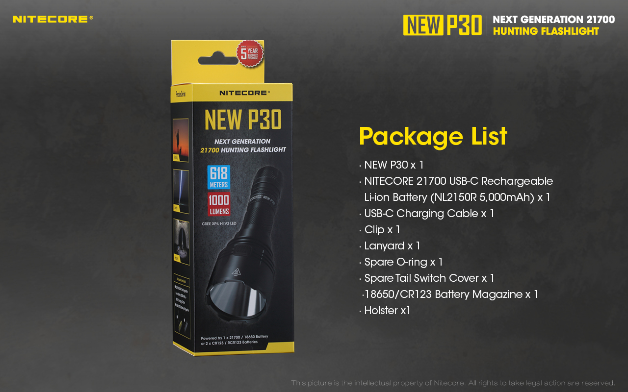 NITECORE P30 Flashlight 1000LM
