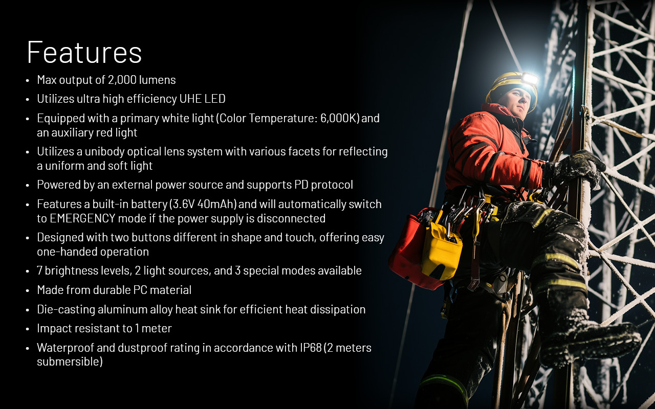 NITECORE HU2000 UHE LED Headlamp 2000LM