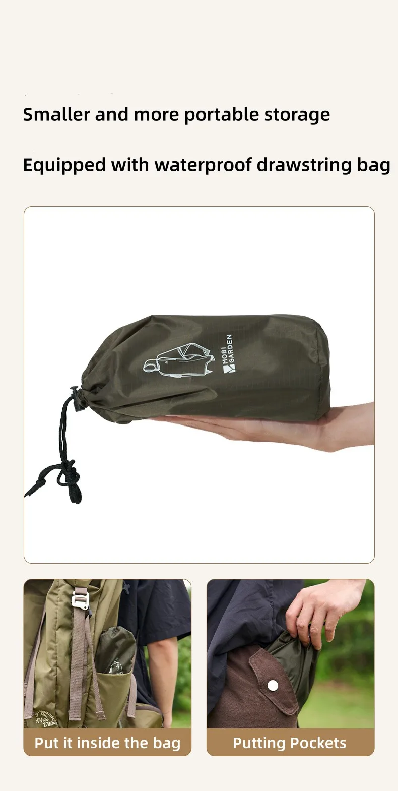 MOBI GARDEN Multifunctional Raincoat 3-in-1