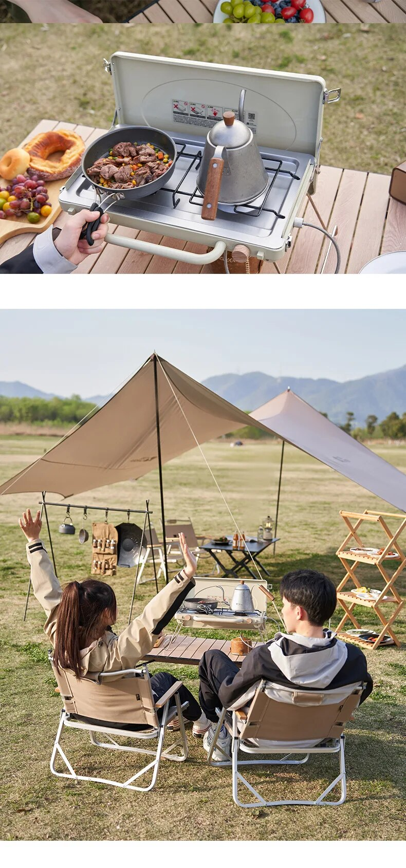 MOBI GARDEN Double-Headed Burner Gas Stove