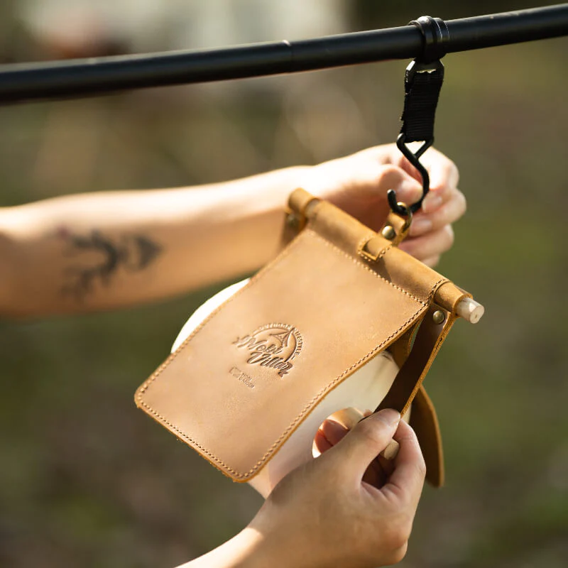 MOBI GARDEN Cowhide Wood Stick Paper Towel Holder