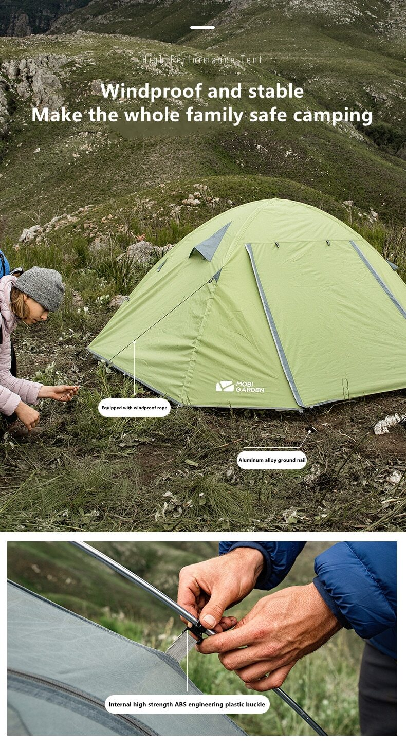 MOBI GARDEN Double Layer 4P Camping Tent