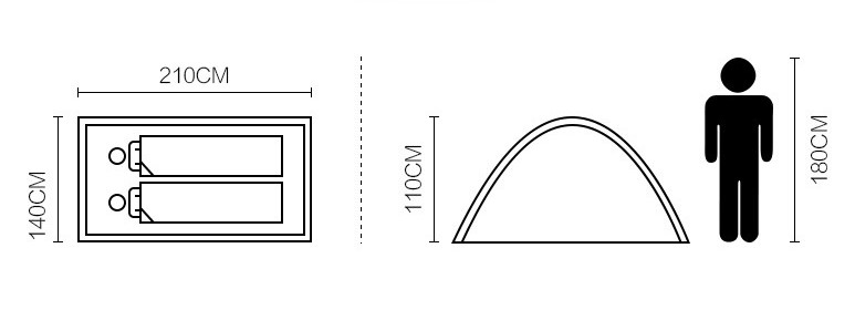 MOBI GARDEN T2 Tent 2P Double Layer Tent