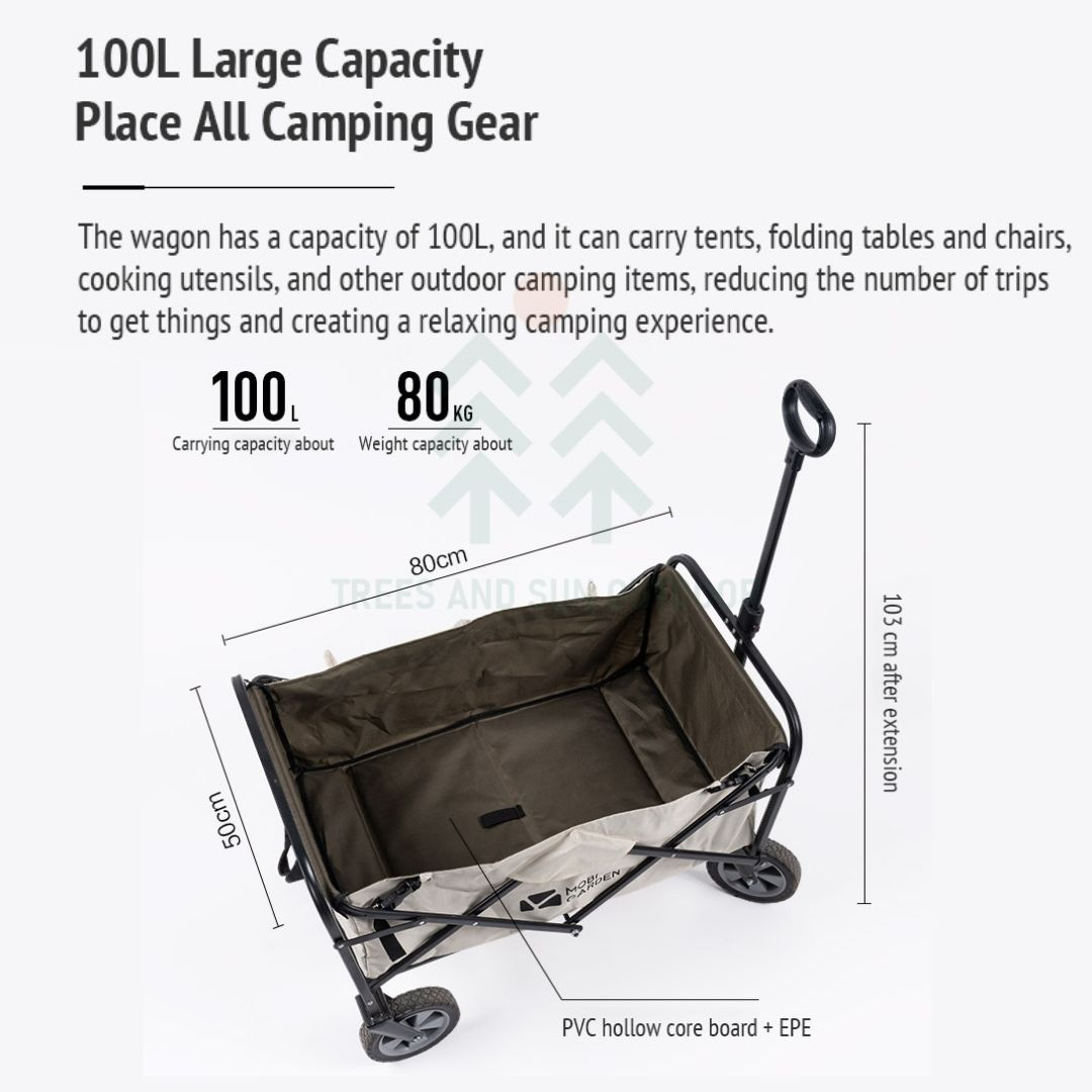 MOBI GARDEN Camping Trolley Wagon 100L