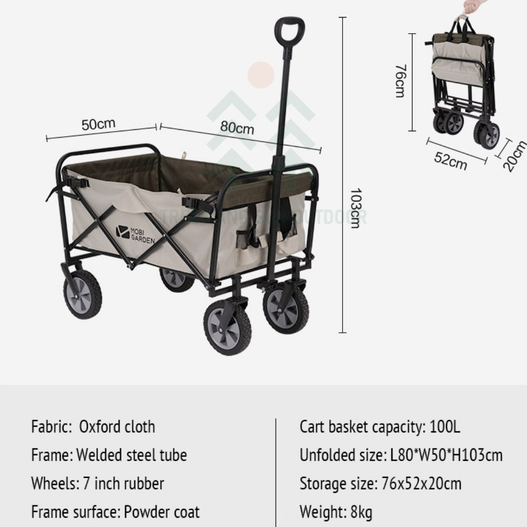 MOBI GARDEN Camping Trolley Wagon 100L