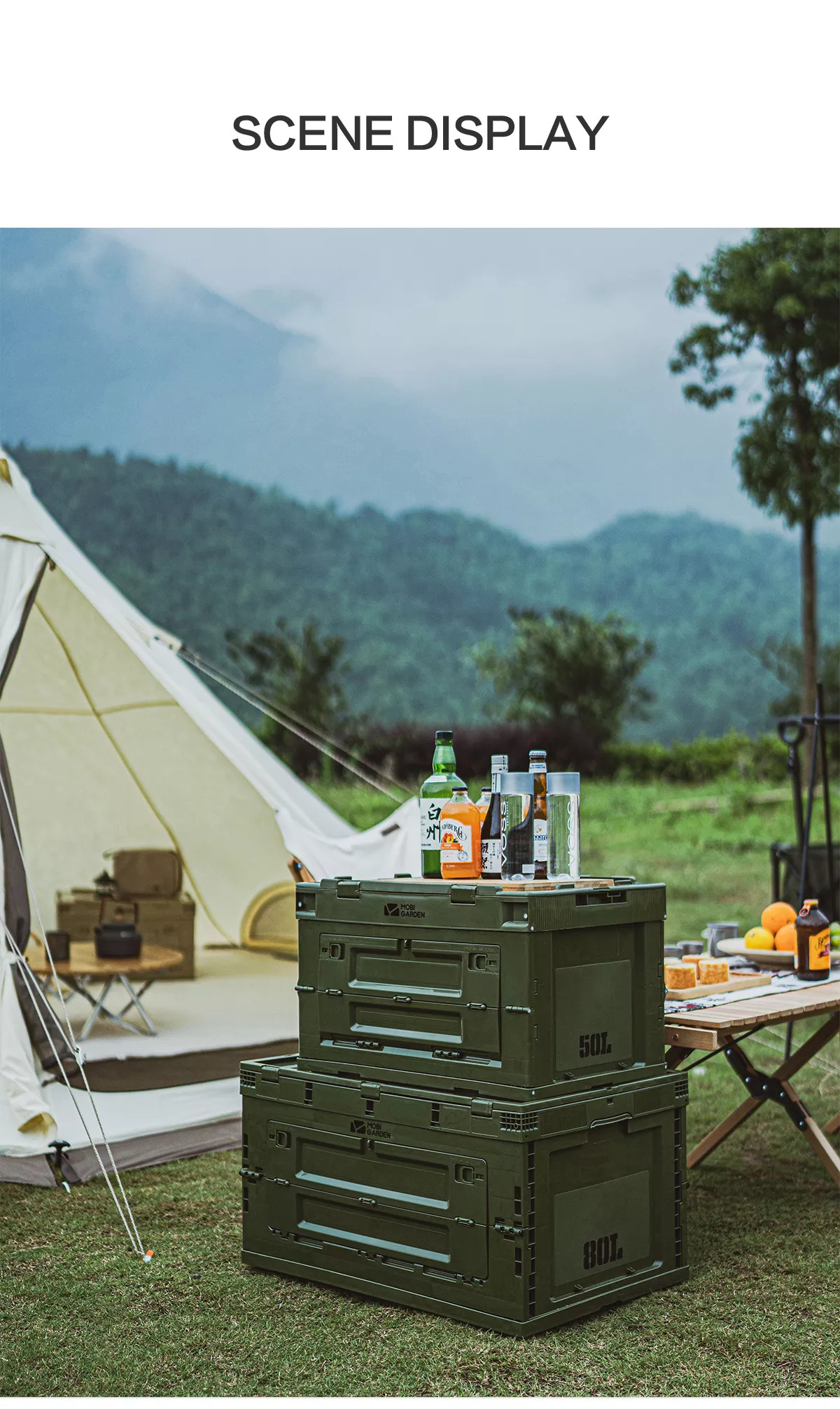 MOBI GARDEN Folding Camping Storage Box 80L