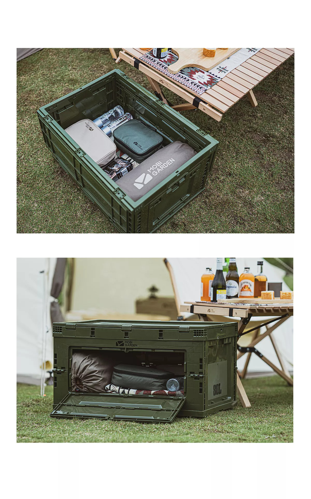 MOBI GARDEN Folding Camping Storage Box 80L