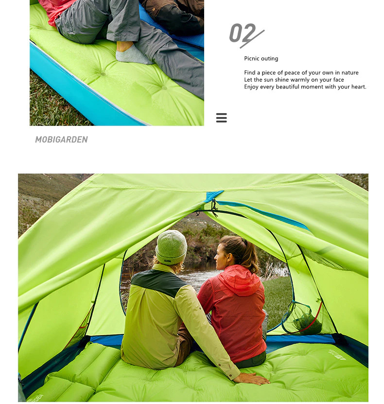 MOBI GARDEN 6CM Double Automatic Inflatable Sleeping Pad