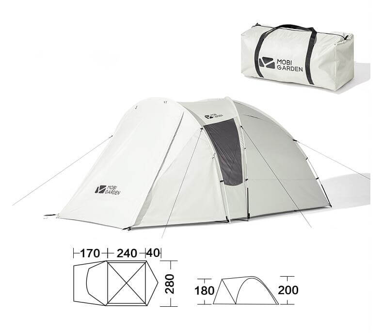 MOBI GARDEN Back Room Tent 4P Oxford Series
