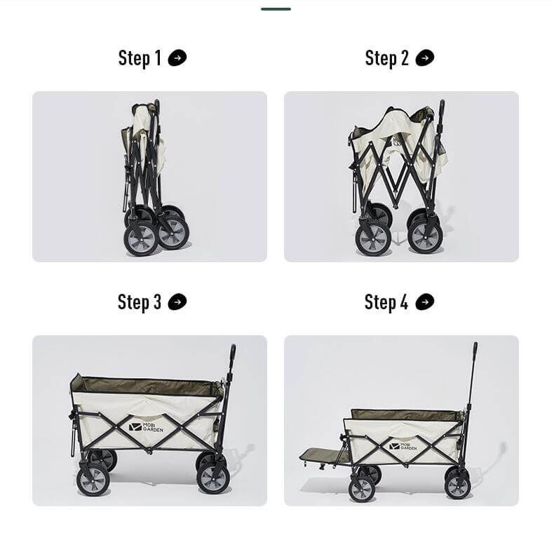 MOBI GARDEN Openable Folding Wagon Cart 100L
