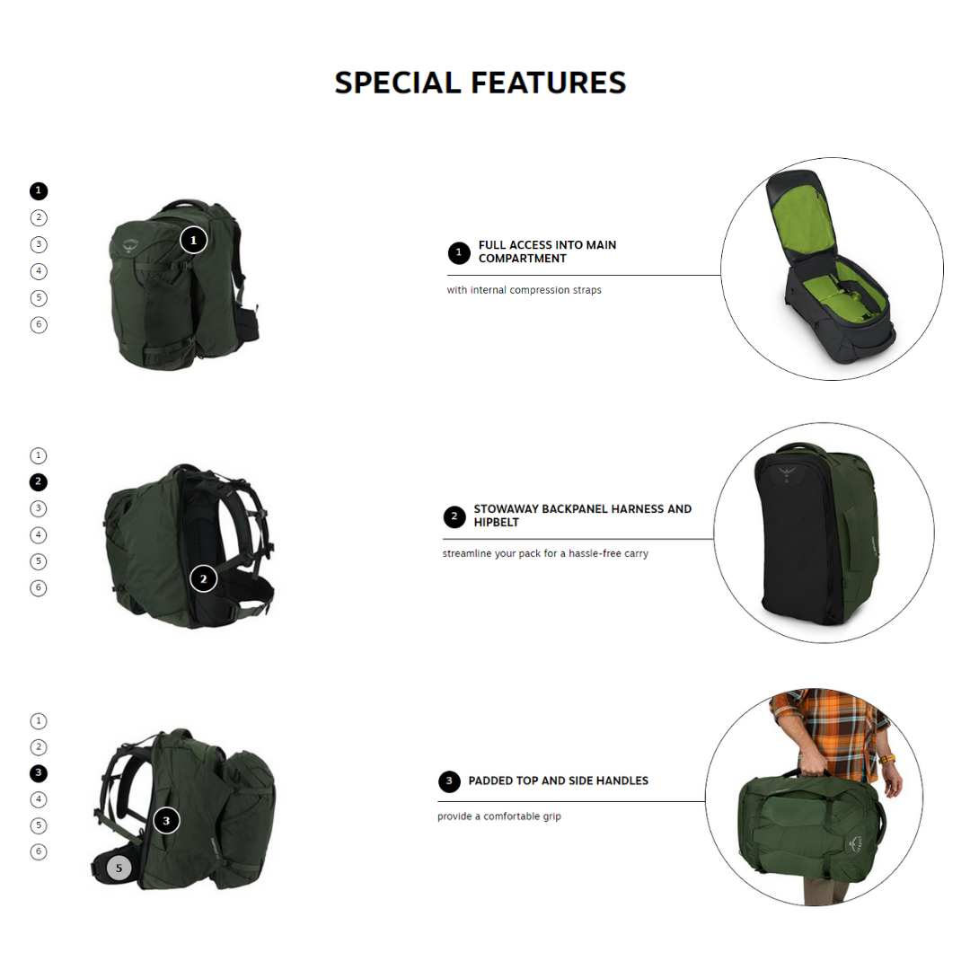OSPREY Farpoint 55 Men’s Travel Backpack