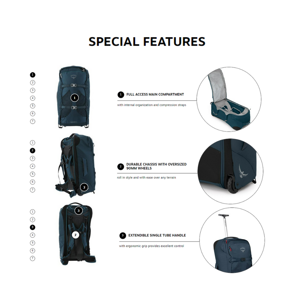 OSPREY Farpoint 65L Wheeled Travel Bag
