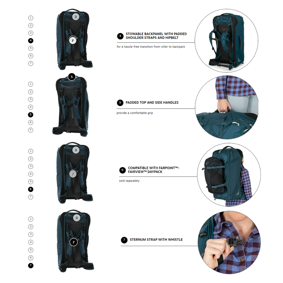 OSPREY Farpoint 65L Wheeled Travel Bag