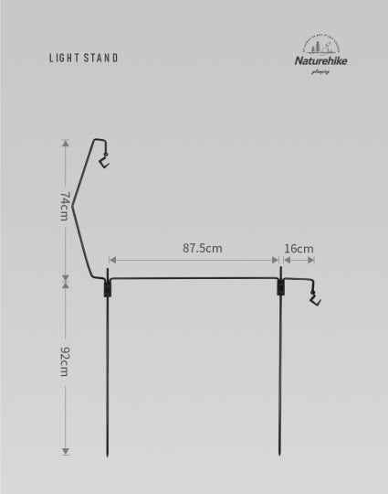NATUREHIKE Camping Iron Hanging Light Stand