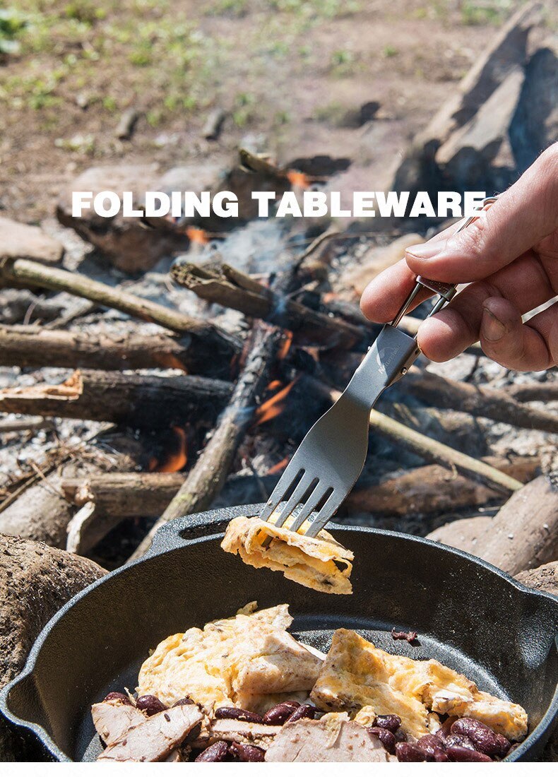 NATUREHIKE Folding Titanium Tableware Fork