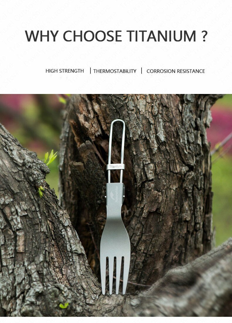 NATUREHIKE Folding Titanium Tableware Fork