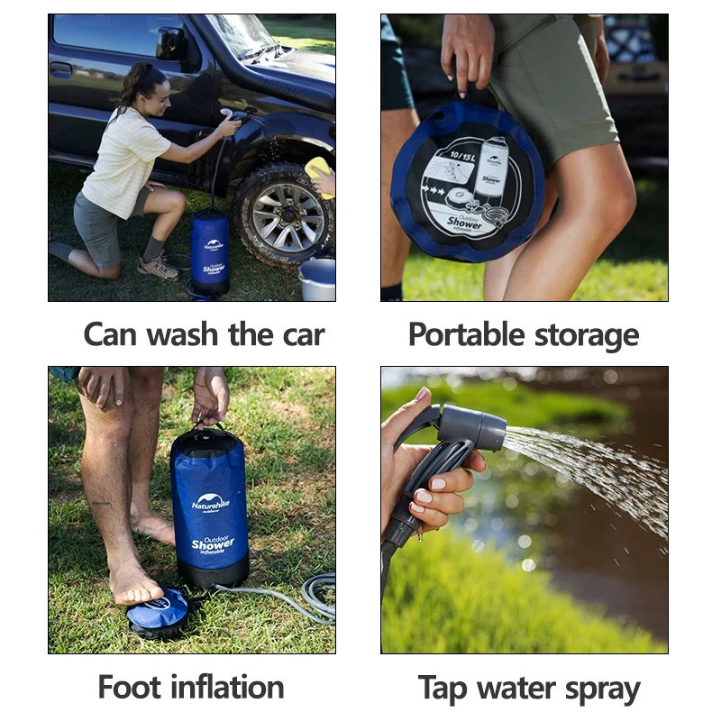 NATUREHIKE Portable Shower Outdoor Inflatable Bag 11L
