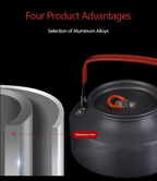 NATUREHIKE Teapot 1.1L Cookware Portable Water Kettle