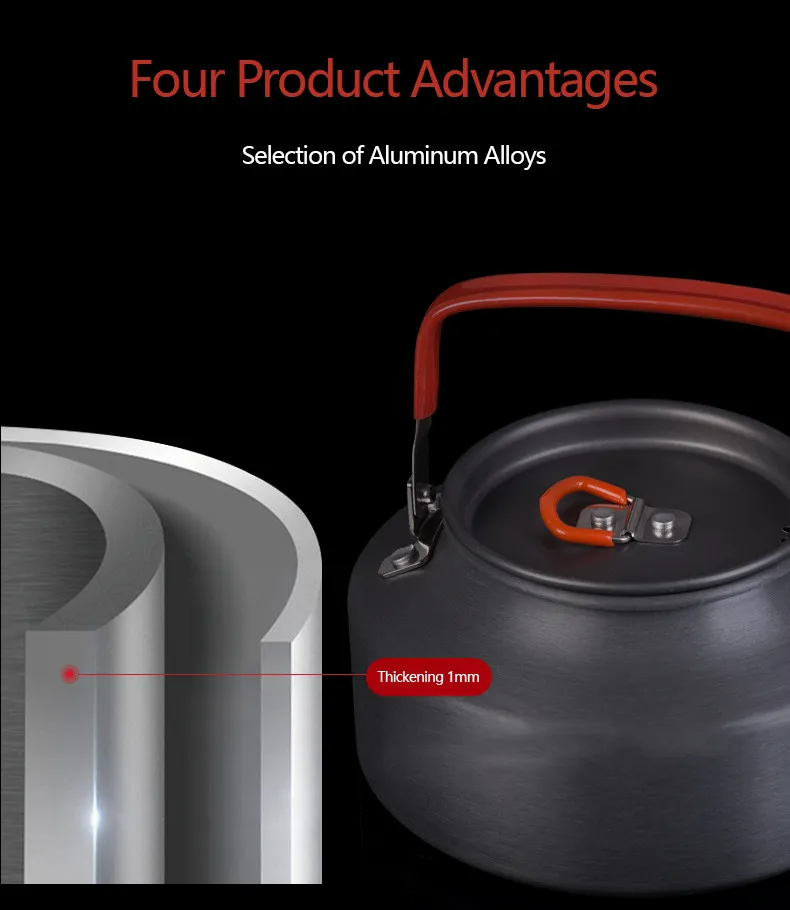 NATUREHIKE Teapot 1.1L Cookware Portable Water Kettle