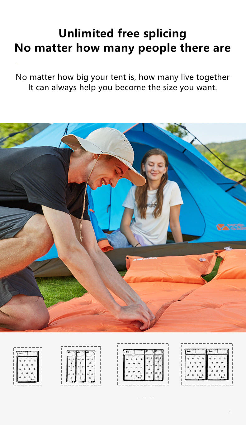 MOBI GARDEN 6CM Double Automatic Inflatable Sleeping Pad