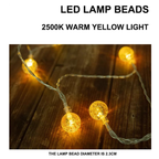 Mobi Garden Crystal Ball LED String Lights 10M Outdoor Indoor Camping Decorative Lights NX21673011 (Battery Version)