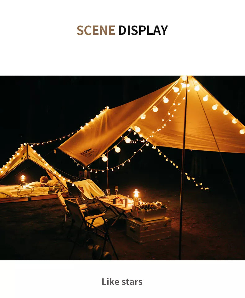 Mobi Garden Crystal Ball LED String Lights 10M Outdoor Indoor Camping Decorative Lights NX21673011 (Battery Version)