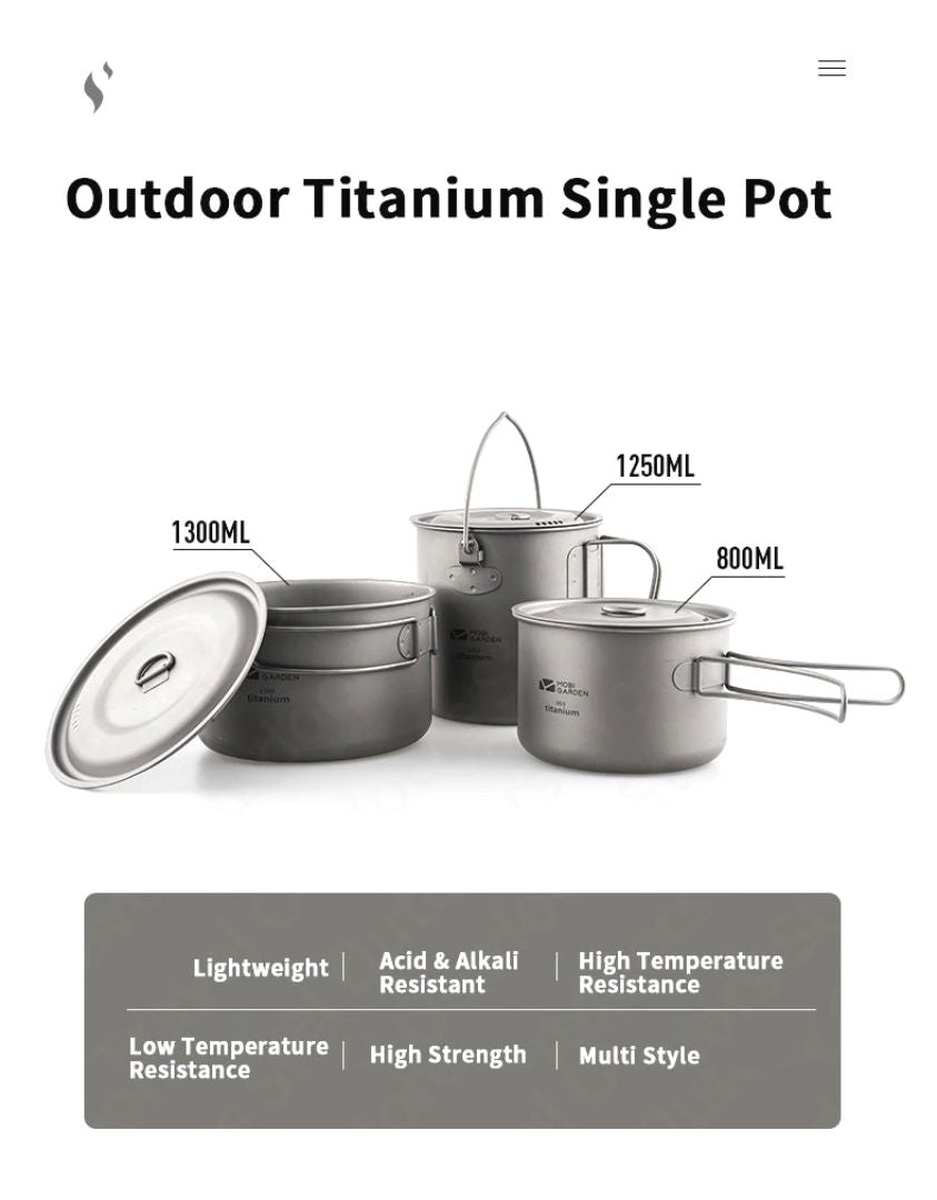 MOBI GARDEN Titanium Single Pot 800ml