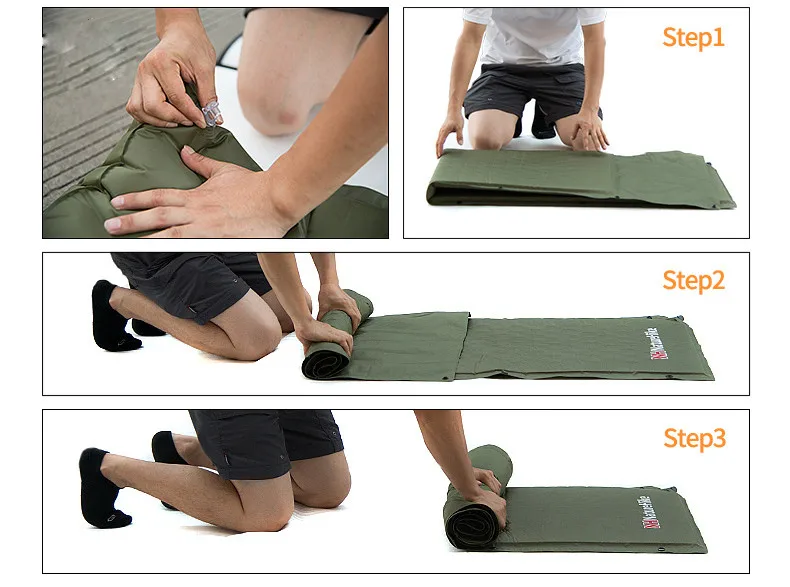 NATUREHIKE One Man Inflatable Sleeping Pad With Pillow