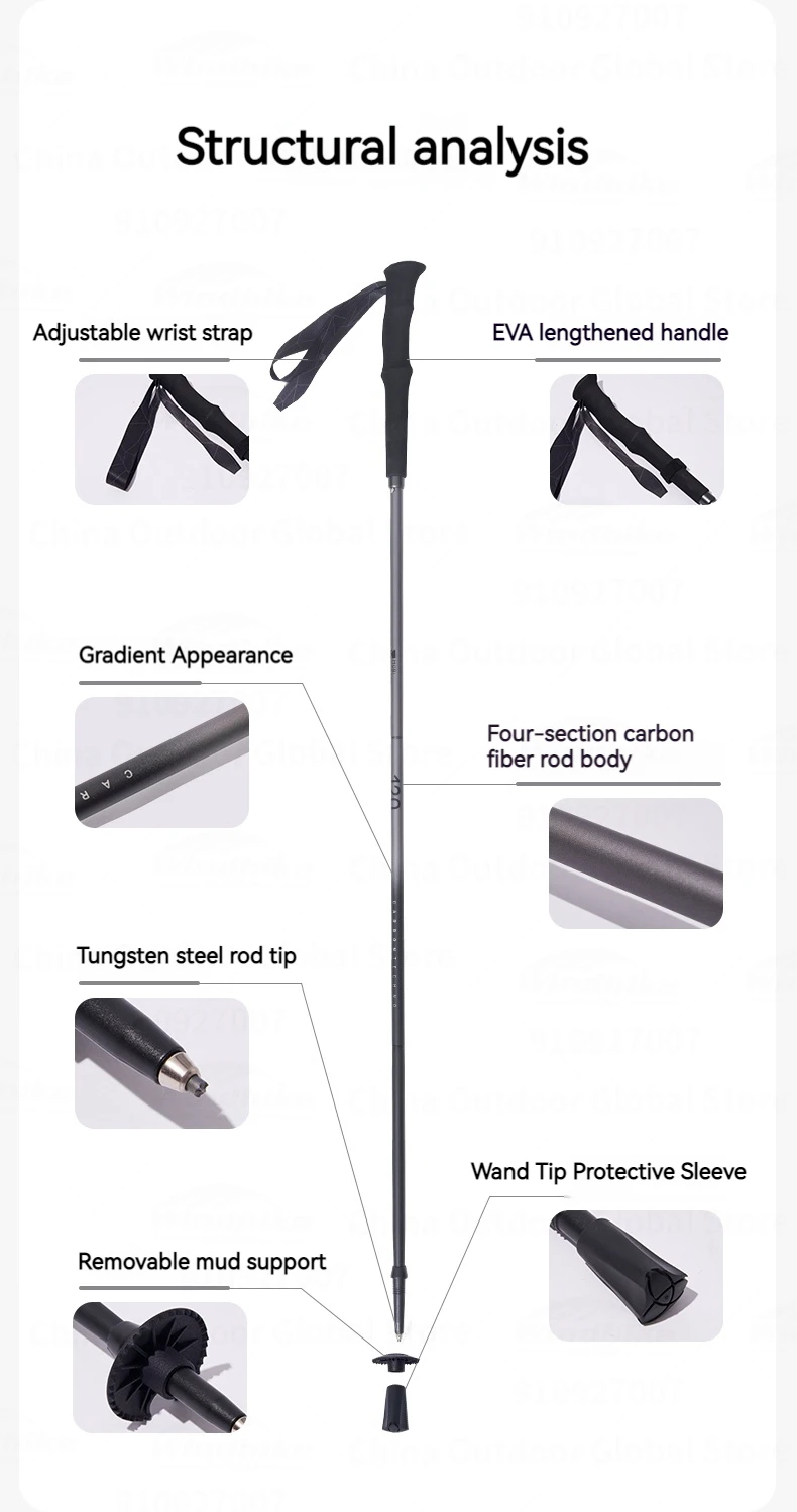 MOBI GARDEN Carbon Fiber Trekking Poles
