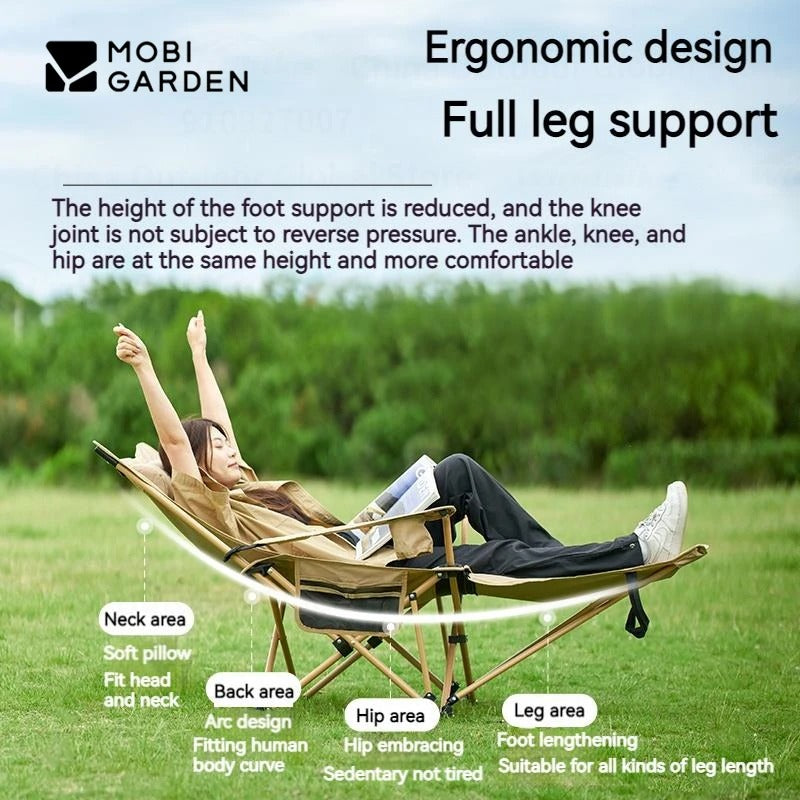 MOBI GARDEN Folding Lazy Chair with Leg Rest