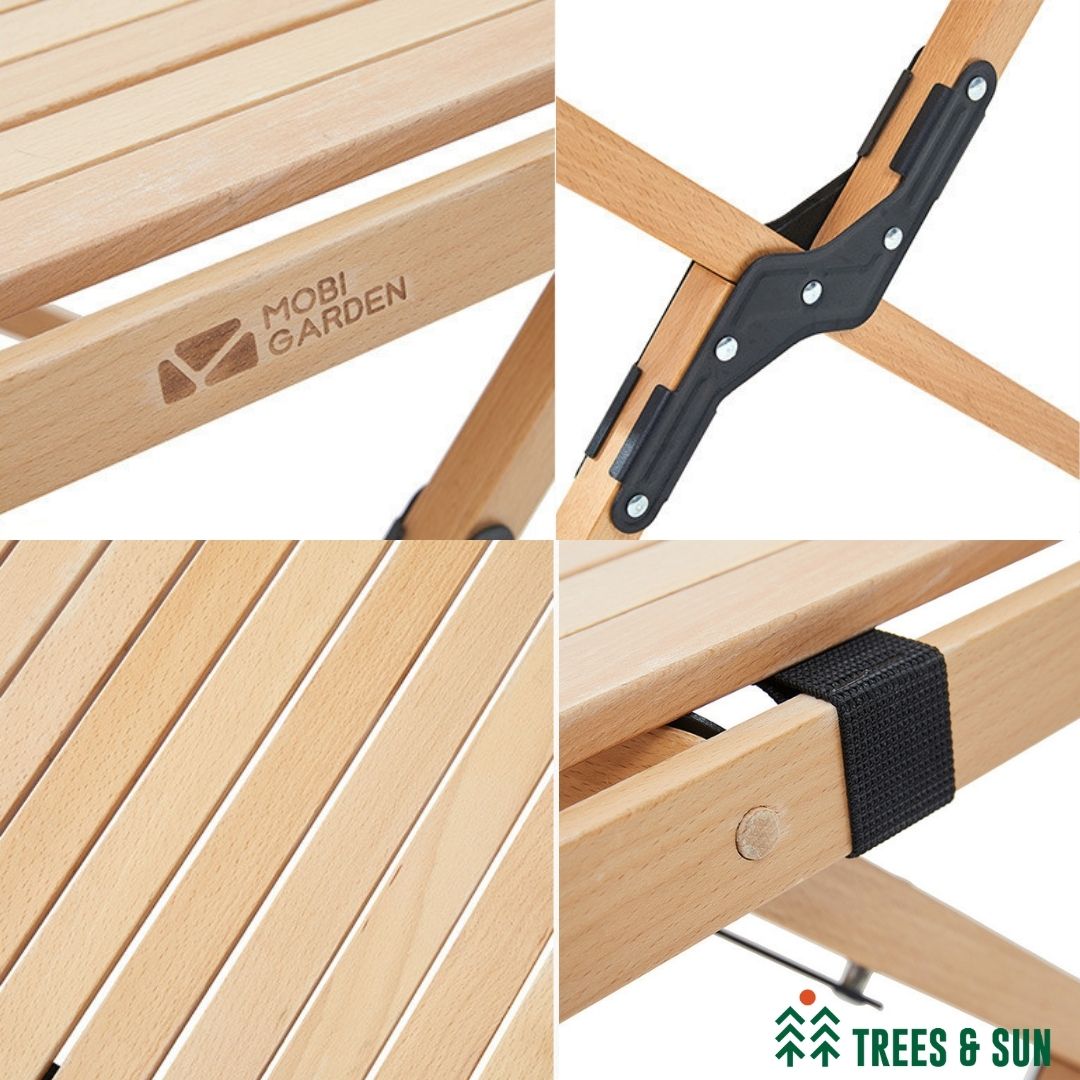 MOBI GARDEN Glamping Wood Roll Table – L