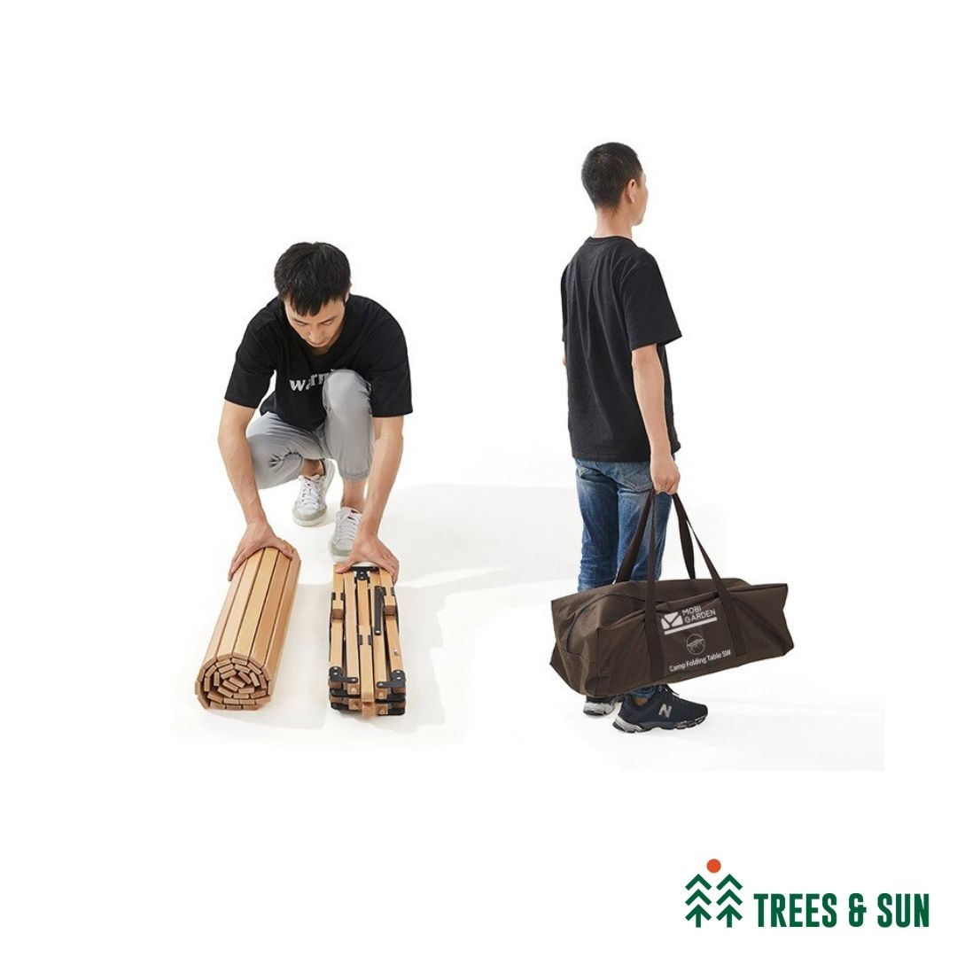 MOBI GARDEN Glamping Wood Roll Table – L