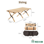 MOBI GARDEN Glamping Wood Roll Table – L