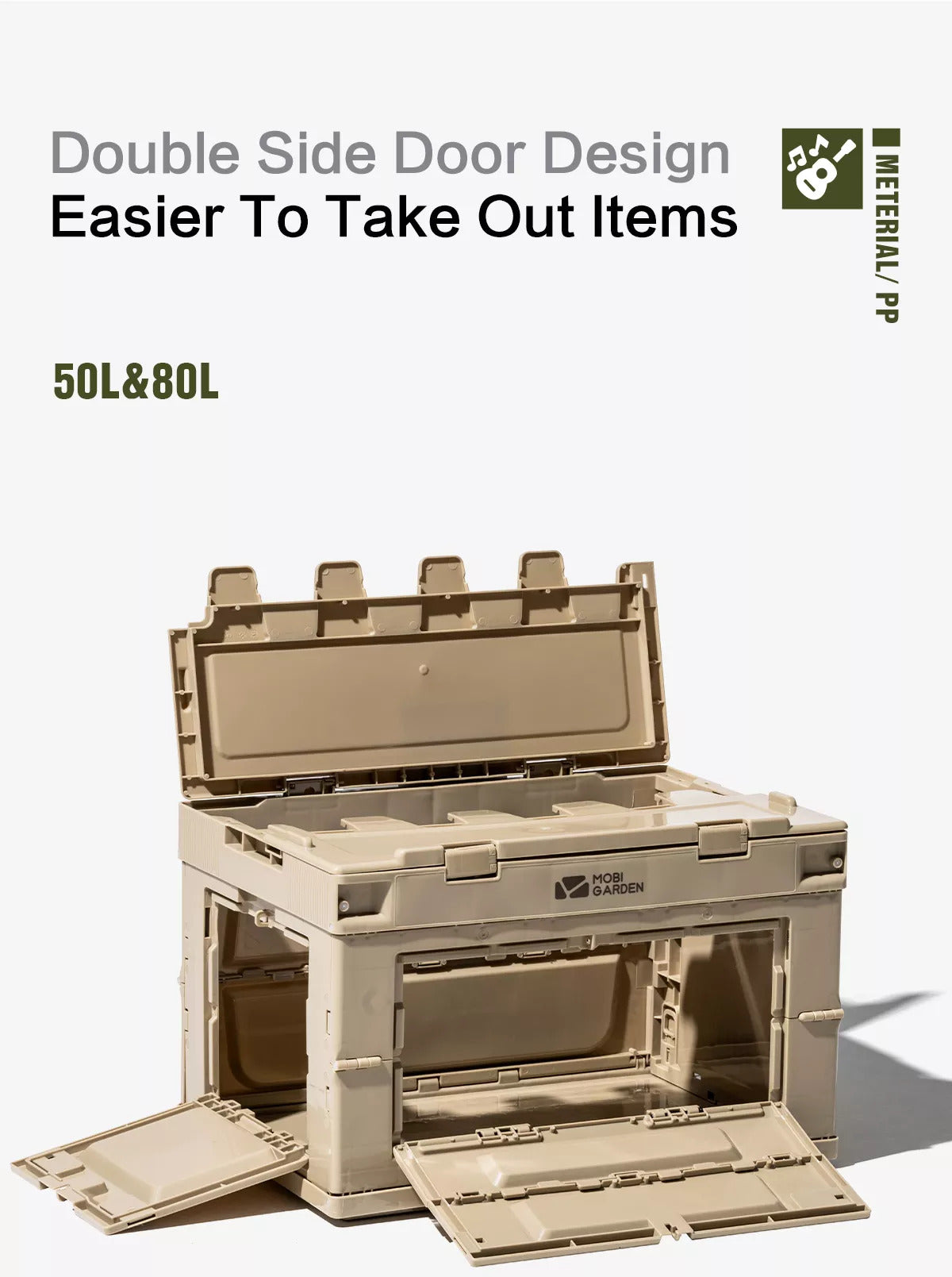 MOBI GARDEN Folding Camping Storage Box 80L