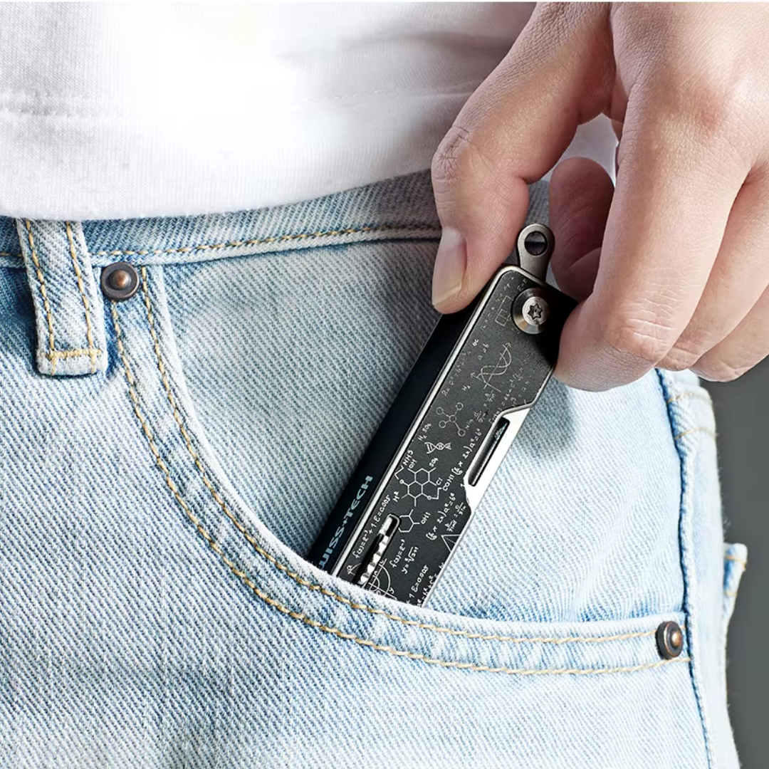 SWISS TECH Zebra 9 in 1 Black Multitool Pocket Folding Portable Knife WF1001