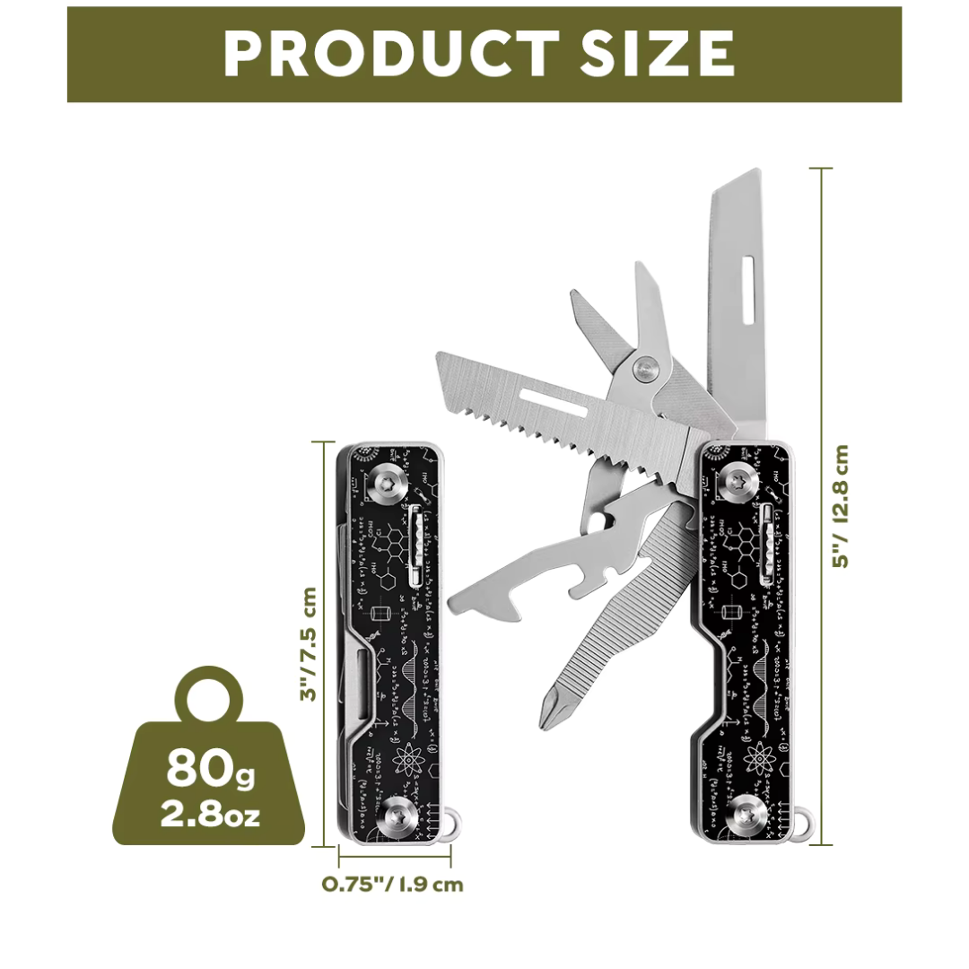 SWISS TECH Zebra 9 in 1 Black Multitool Pocket Folding Portable Knife WF1001