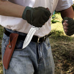 SWISS TECH Fixed Blade Knife with Leather Sheath Full-Tang SK1001