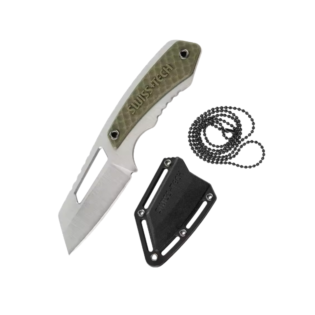 SWISS TECH Fixed Blade Army Green Straight Blade Portable J0200021