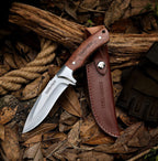 SWISS TECH Fixed Blade Knife with Leather Sheath Full-Tang SK1001