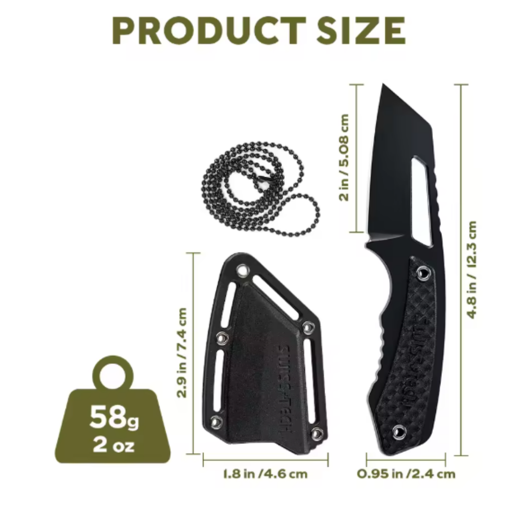 SWISS TECH Fixed Blade Army Green Straight Blade Portable J0200021